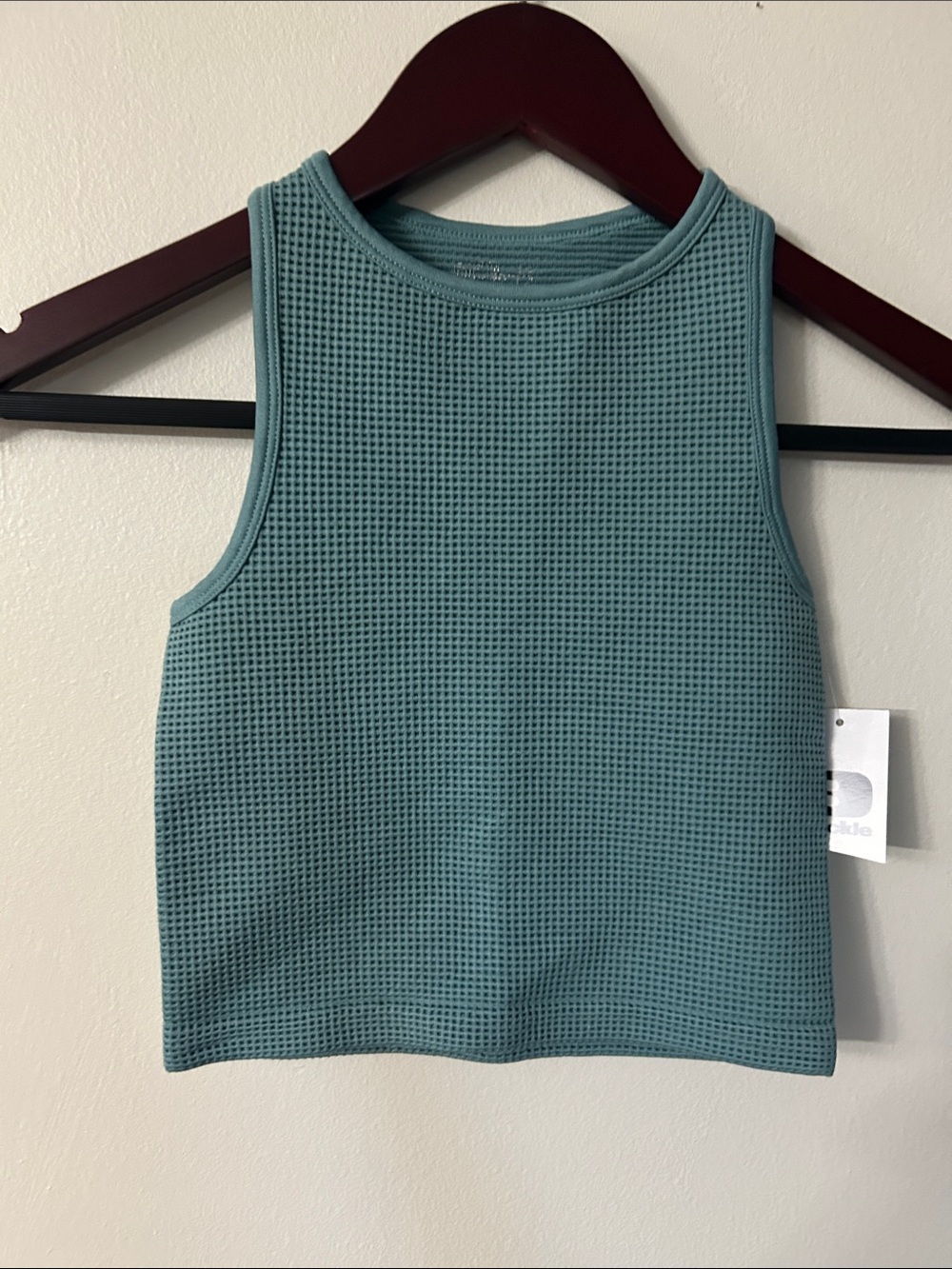 Buckle Women's Waffle Knit Tank Top - Teal Green